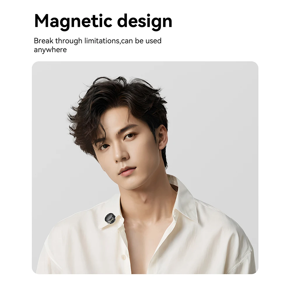 M9 Lavalier Wireless Microphone w/Charging Box Magnetic Mini Mic Noise Reduction Video Recording Lavalier Mic For Xiaomi/iPhone