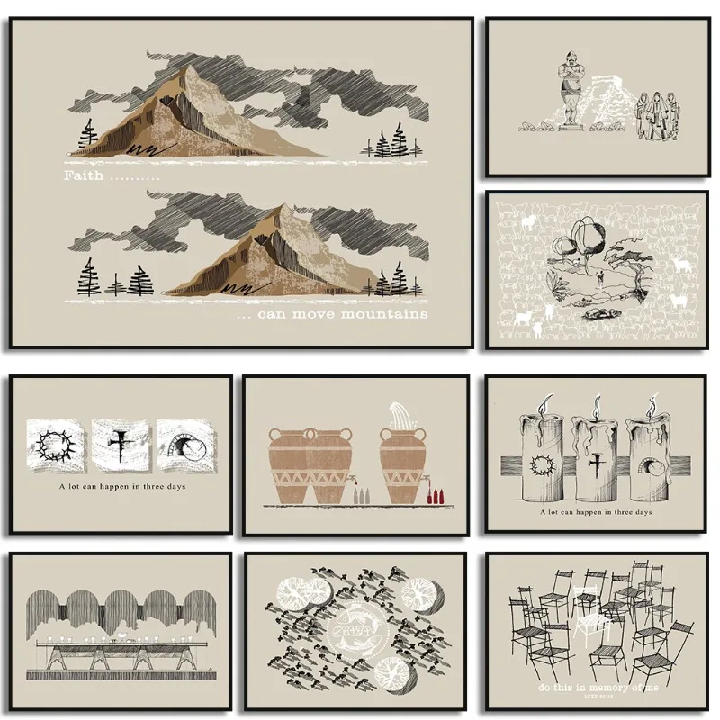 Minimalist Last Supper Sketches Canvas 1