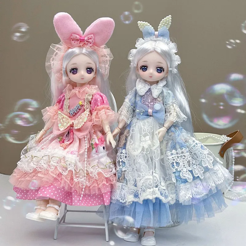 

3D Animation Star Eye 30cm Doll Multi Joint Movable Bjd Princess Doll Fashion DIY Girls' Changeover Toy Children's Birthday Gift