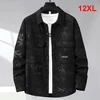 Bamboo Leaf Printed Jacket Men 12XL Plus Size Cargo Jacket Coat Male Fashion Casual Spring Autumn Jackets Big Size 12XL 1