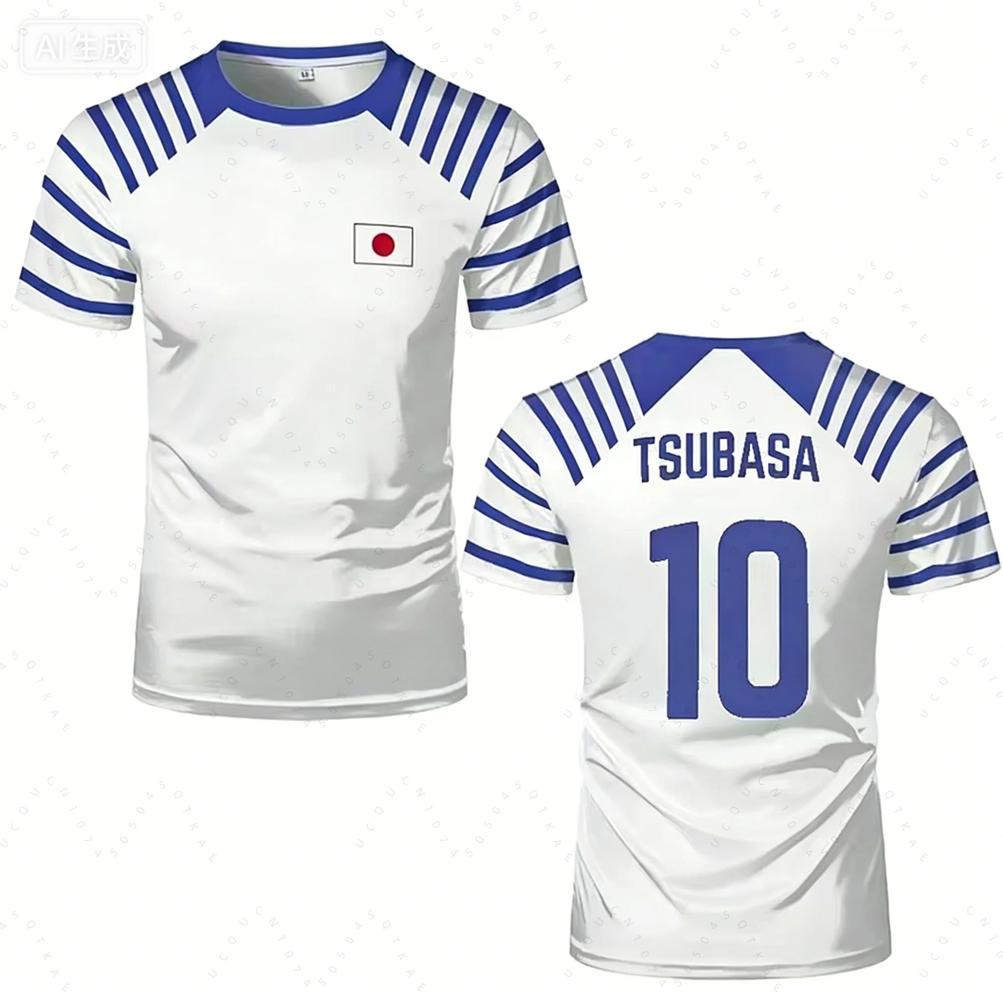 2026 New Captain Tsubasa Anime Men Women T-Shirt Japanese Flag Print Summer Short Sleeve Casual Tee Sport Kids Cycling T-Shirt 6