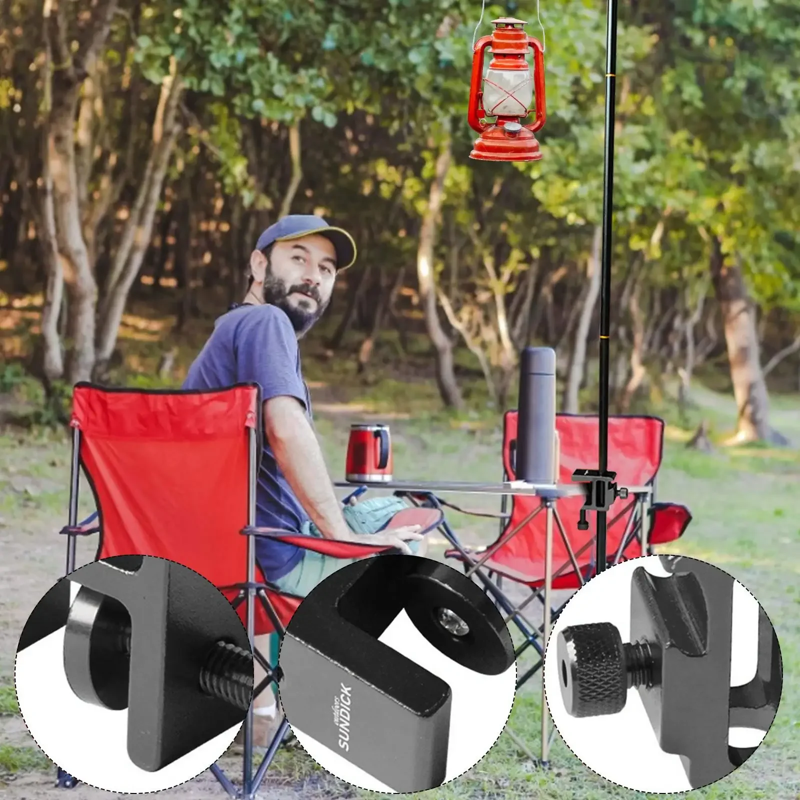Licht Stehen Tisch Klemme Einstellbare Befestigungs Clip Montage Schraube Outdoor Camping Lampe Kamera Halter Halterung Kiefer Bank Schraubstock Schutz – Detail 5
