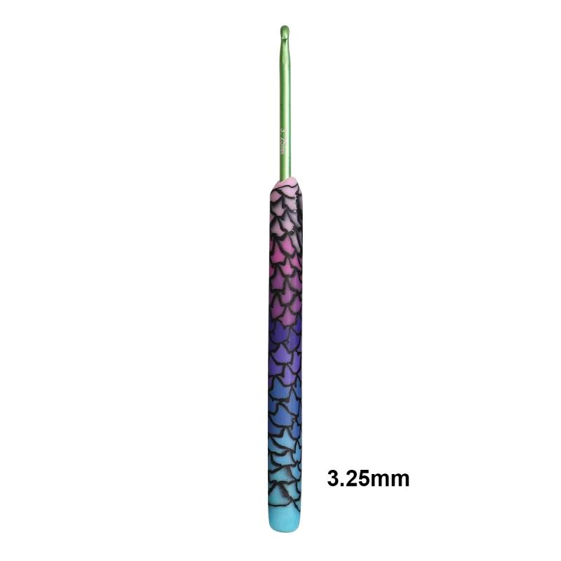 Hot 1 pcs Purple Mermaid Crochet Hook Aluminum Head DIY Handmade Craft Yarn Crochet Needle Crochet Supplies 2.25mm-8.0mm