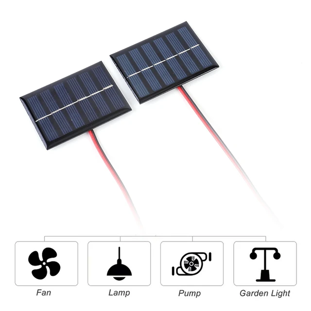 Mini Panel Solar de 1/2/4 piezas, 1W, 3V, 100MA, módulo de célula Solar  pequeña, placa de polisilicio para exteriores, cargador de batería Solar  DIY para Teléfono Celular - AliExpress