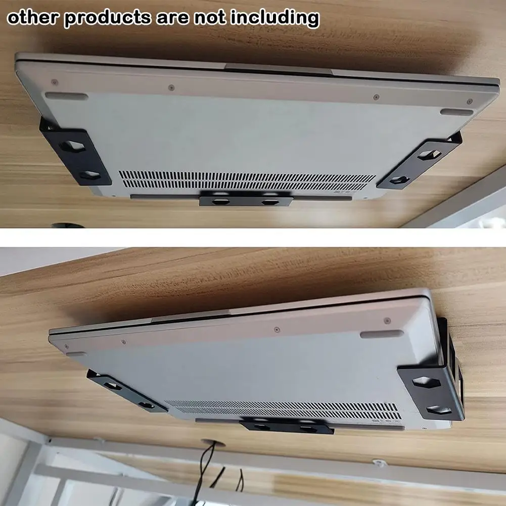 sob a Tabela Suporte do Laptop Suporte de Armazenamento Portátil Notebook Stand Mount Desktop Organizer para Casa Escritório Fácil de Instalar Novo - Imagem 3