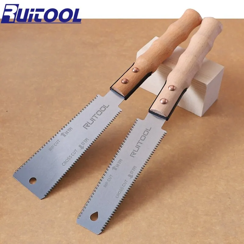  1pc Japanese Saw 6 Inch Double Side Hand Pull Saw 14&17TPI SK-5 Steel Flexible Blade Flush Cut Saw for Woodworking 