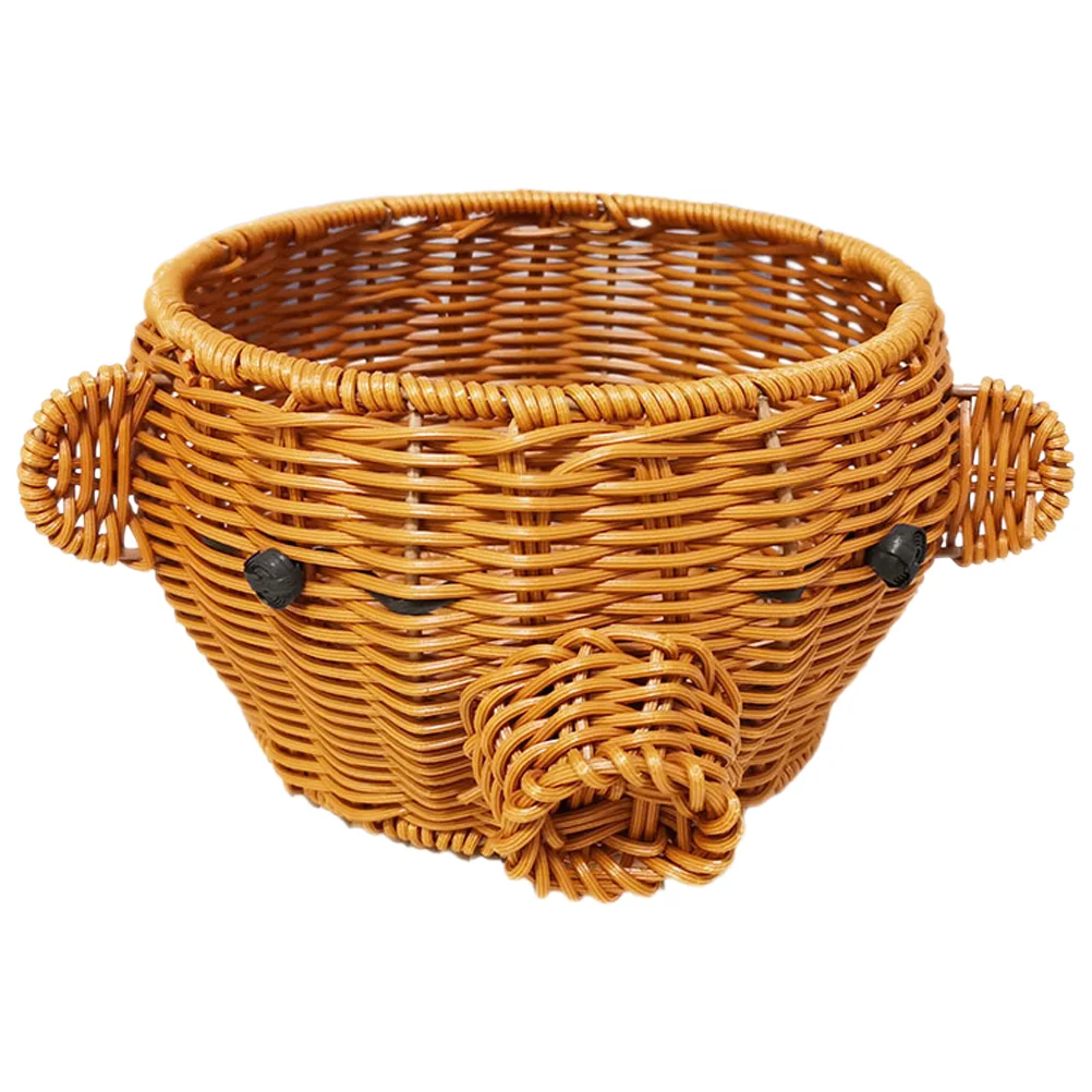 

Rattan-like Woven Storage Basket Food Tray Fruit Baskets For Kitchens Household