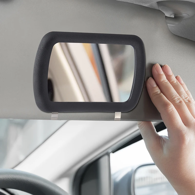 Makeup Mirror HD Mirror Car LED Makeup Mirror Three Gear Adjustment Sun Visor Plate Interior RearMirror Dimmable Touchscreen Auto Vanity