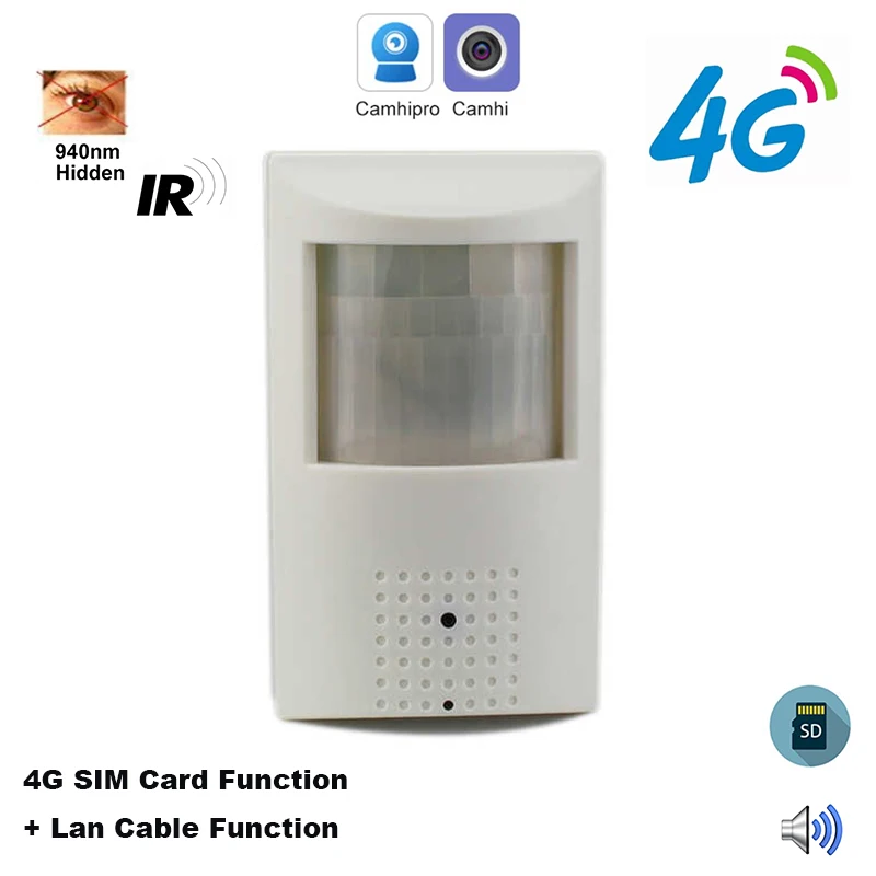 5Mp 1080P Pir Style Wireless 4G Lte Sim Card Telecamera Ip Con Ir-Cut Invisibile 940Nm Ir Led Slot Per Scheda Tf Audio Integrato