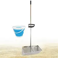 Sand Sifter Beach Sand Shifting Shovel Scoop Stainless Steel Beach Sifter, Sand Scoop Beach Rake, Shark Tooth Sifter Shovel 1