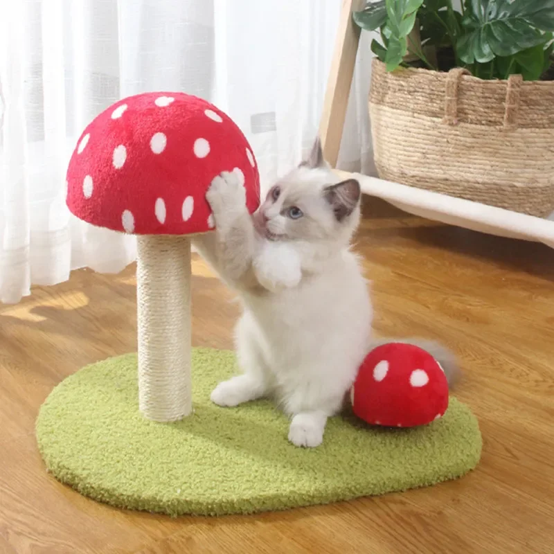 

Kitten Cute Mushrooms Cat Scratcher Board Furniture Protect Pet Health Sisal Mat Claws Care Scratch Toy Post