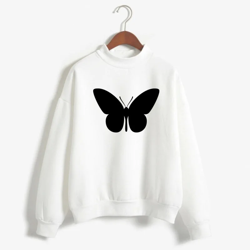 

Женский трикотажный пуловер с круглым вырезом и принтом бабочек