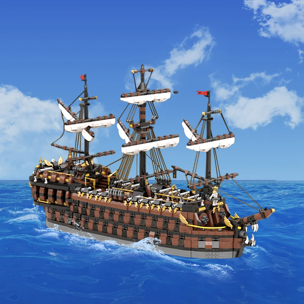 Moc Pirate Ship Building Blocks Gioco Phantom Dancer Mattoni Fai Da Te Pirate Fans Collection Model Sets Assembly Toys Gift Kids Adult