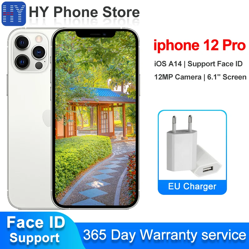 

Разблокированный iPhone 12 pro, 256 ГБ, OLED экран 6,1 дюйма с распознаванием лица, A14, бионический чип, камера 12 МП, 12 PRO