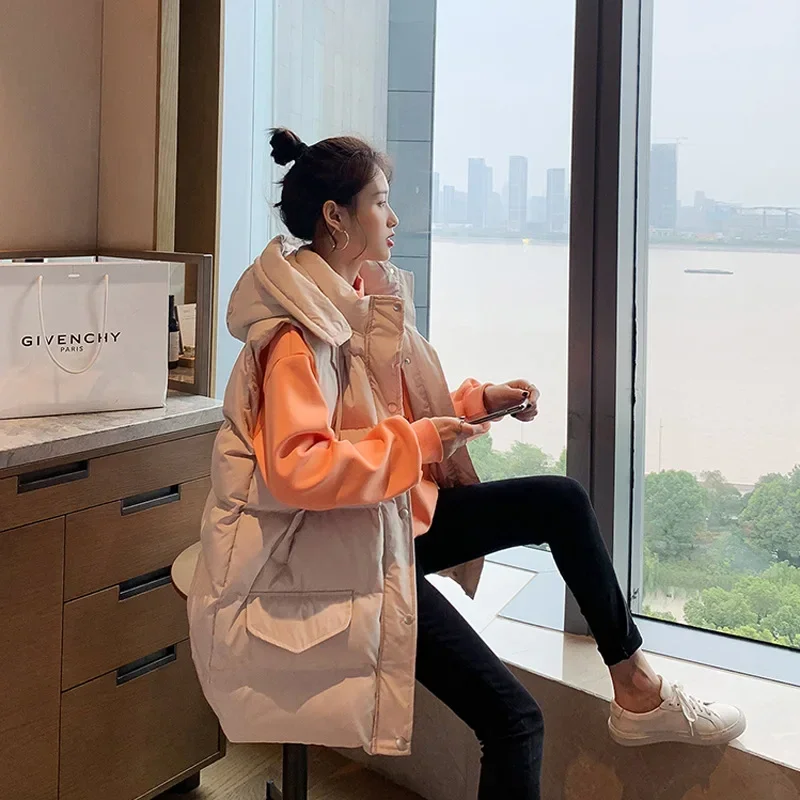 

2023 Autumn/Winter New Cotton Vest Winter Women's Outwear Fashion Trend Tank Top Mesh Red Down Cotton Vest Coat