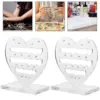 2 Pcs Heart Shaped Earring Display Stand Small Holder Acrylic Jewelry Rack Retail Stands Earrings Organizer 3