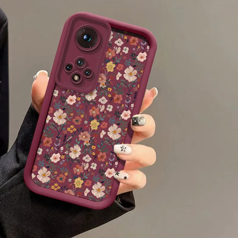 Romantic Flowers Pattern Shockproof Silicone Phone Case