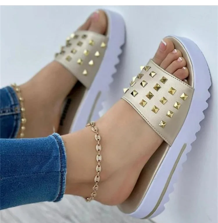 Women Sandals 2022 Punk Style Heels Sandals For Summer Shoes Women Thick Bottom Slippers Platform Sandals Wedges Chaussure Femme