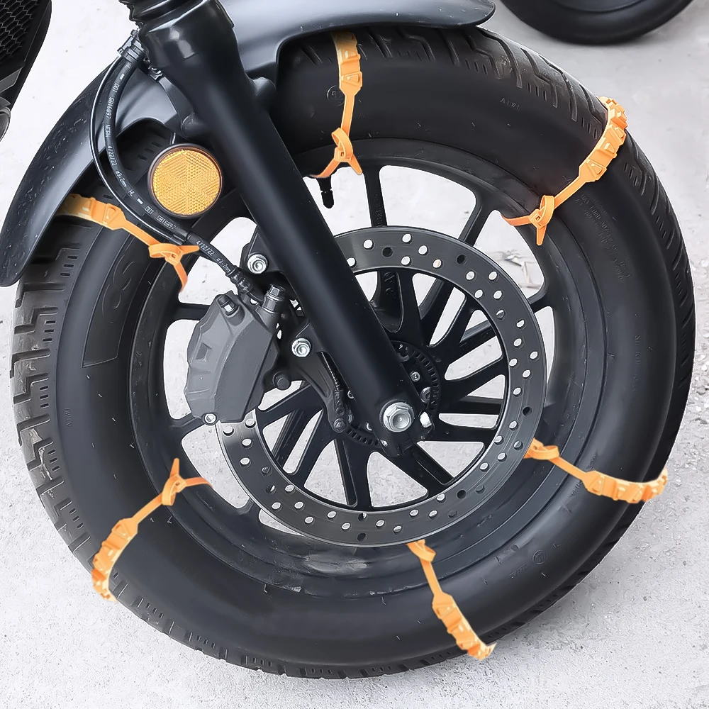 Tire Anti Slip Chains Belt With Snow Chains Winter Tyres And Reusable Ties For Motorcycle Bike Road Safety Accessories