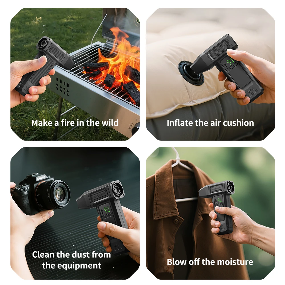 550000RPM Electric Air Blower Turbo Jet Fan Brushless Motor High-Speed Turbo Violent Fan USB Rechargeable Powerful Dust Blower