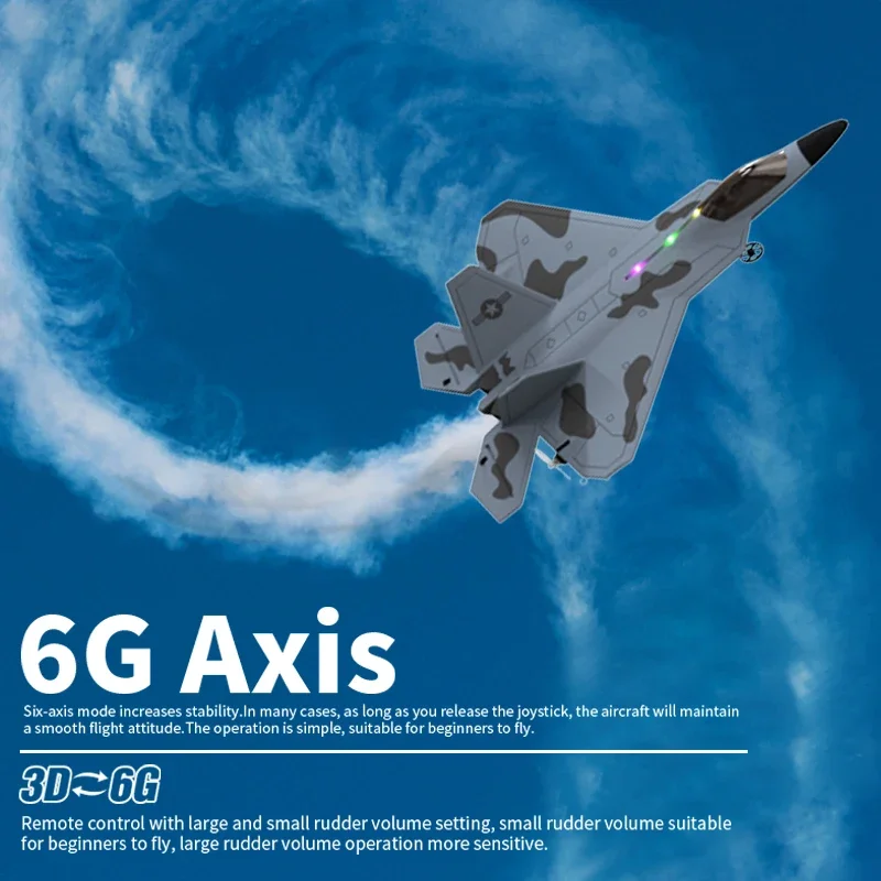 Top F22S 2.4G 3CH 3D6G RC Plane Raptor F22 Warplane WLtoys A180 Upgrade Version LED Light With Gyroscope Glider Outdoor Toys 2