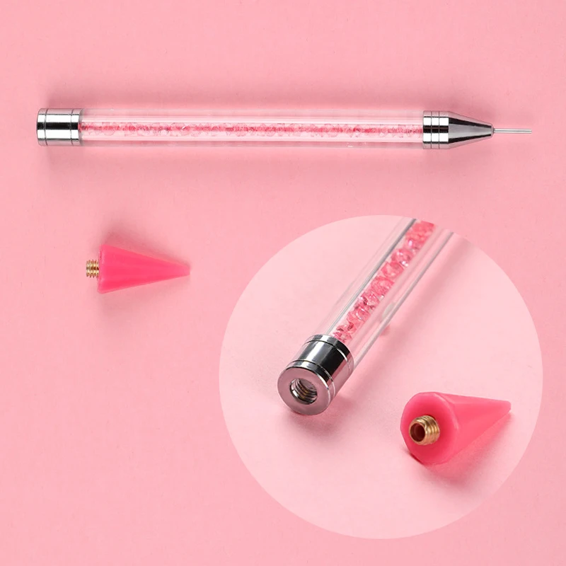 Nail Art Pen Nail Art Picking Tools Rhinestone Picker Pen Nail Art Tools Rhinestone Picking Tool Box Set Multifunctional Detachable Wax Head Nail Rhinestone Dotting Pen For Crystal Pickup Painting Nail Art Decoration Tools