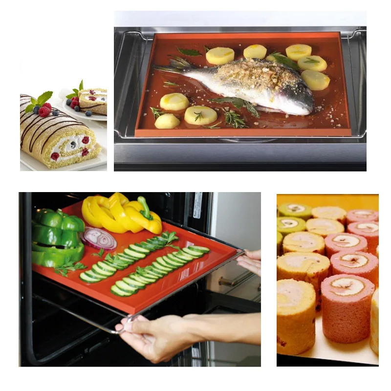 WALFOS FOOD GRADE Silicone Baking Mat DIY Multifunction Cake Pad Non-Stick Oven Liner Swiss Roll Pad Bakeware Baking Tools silicone baking mat oven liner