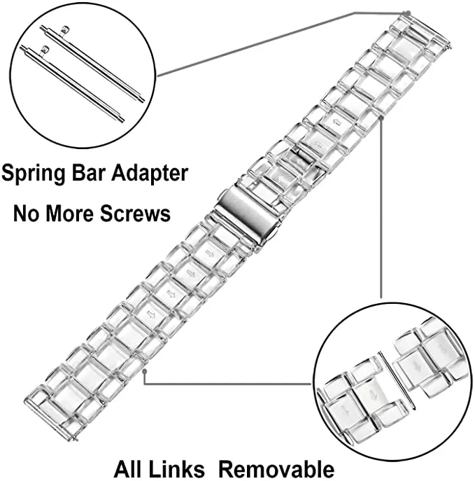 Colorful Transparent Resin Watchband - Fashionable Bracelet Strap (22mm)