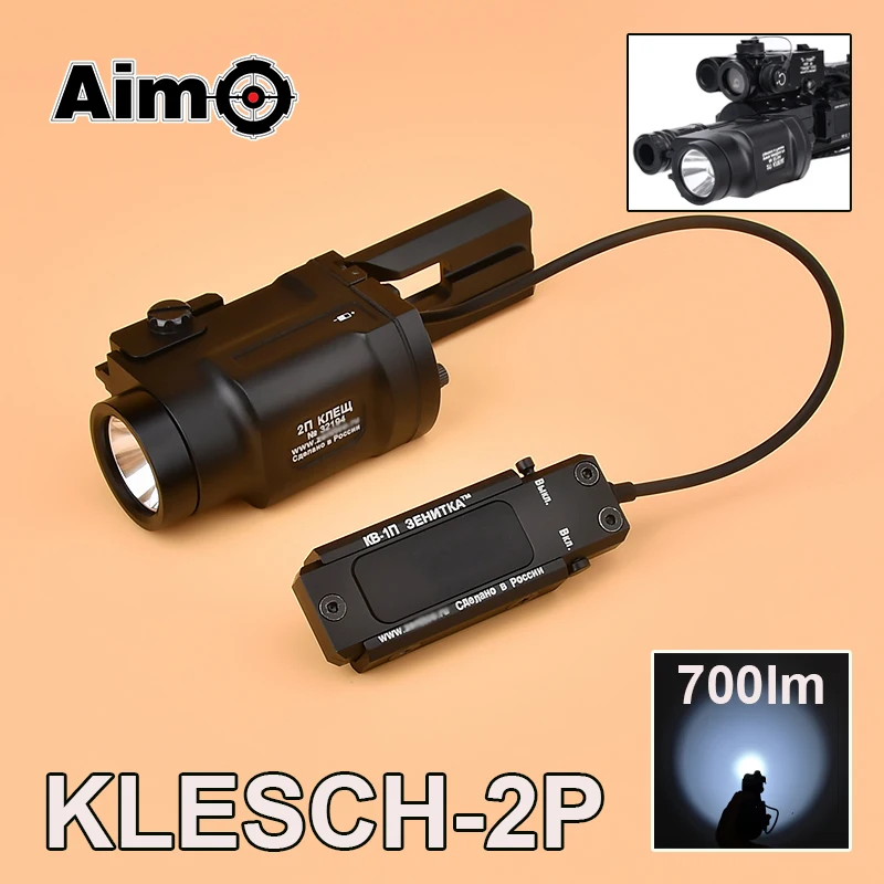 

Zenitco KLESCH 2P AK-SD Metal Tactical Flashlight 700 Lumen Fit Picatinny Rail K-2P KLESCH-2P Airsoft Weapon Strobe Scout Light