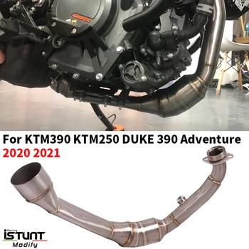 Motorcycle Exhaust Escape Modified Titanium Alloy Front Mid Link Pipe Slip On For KTM250 KTM390 DUKE 250 390 Adventure 2020-2021