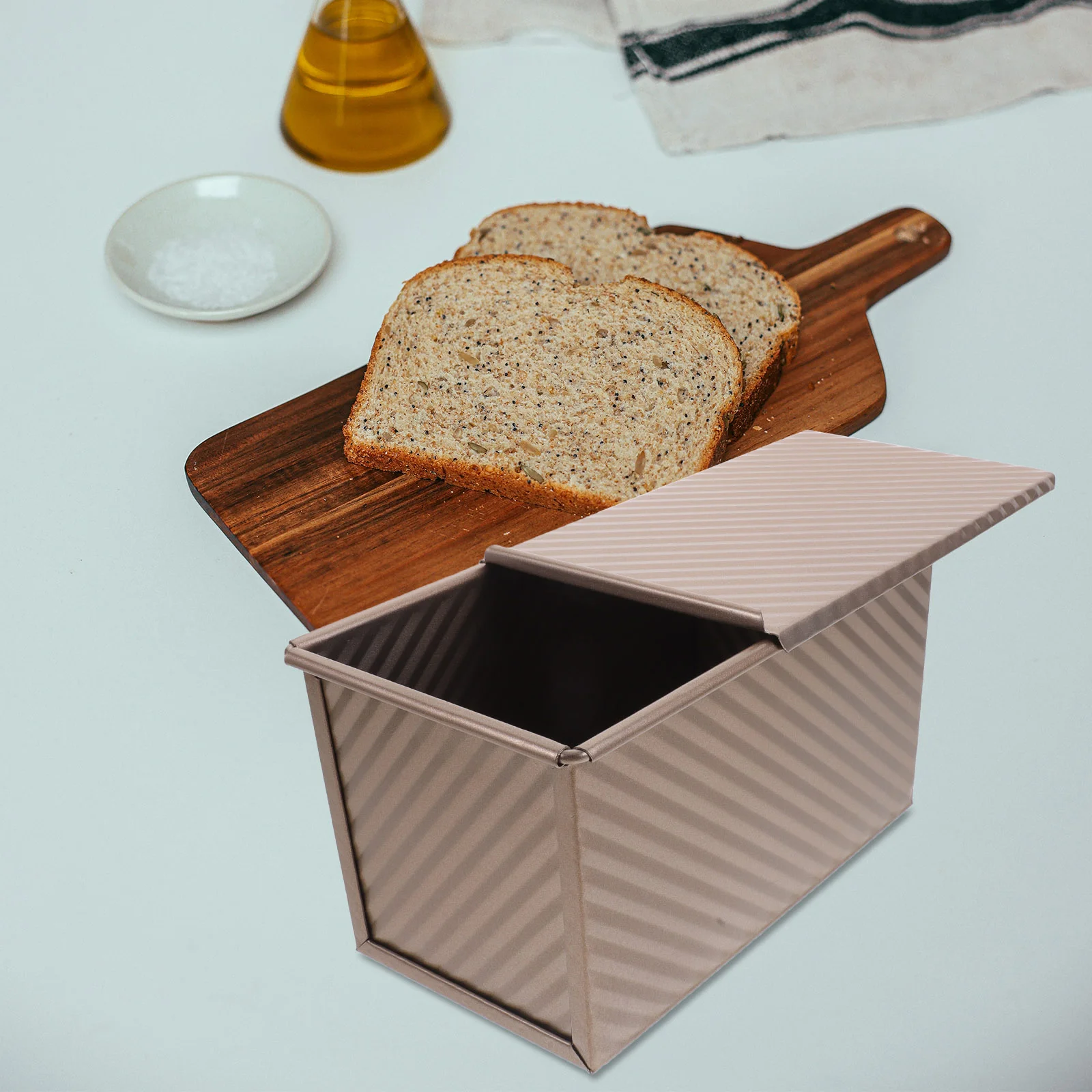

Bread Tray Loaf Pan with Lid Bread Baking Mould Cake Toast Nonstick Carbon Steel Bread Pan Loaf Pan Bread Mould Kitchen Baking