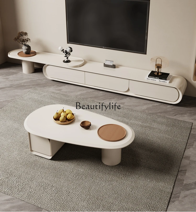 

Floor Retractable TV Cabinet Small Apartment Living Room Home Coffee Table TV Cabinet Combination