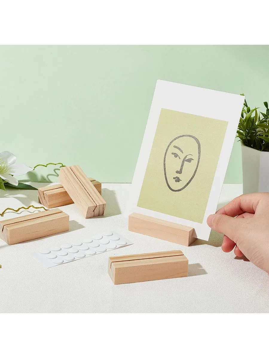 20PCS Wood Place Card Holders Wood Name Card Holder Table Number Stands for Wedding Party Events Decoration Double Sid