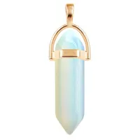 Collier à Quartz pilier hexagonal, collier en cristal rose Turquoise, chaîne en cuir véritable, ras du cou en pierre naturelle, 7 pièces/ensemble 4