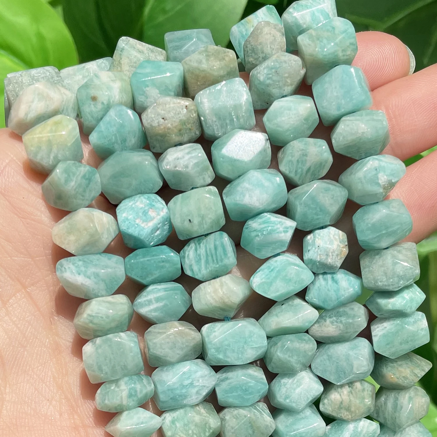 

Natural Irregular Blue Amazonite Stone Beads Special Cut Genuine Loose Spacer Beads For DIY Jewelry Making Bracelet Accessories