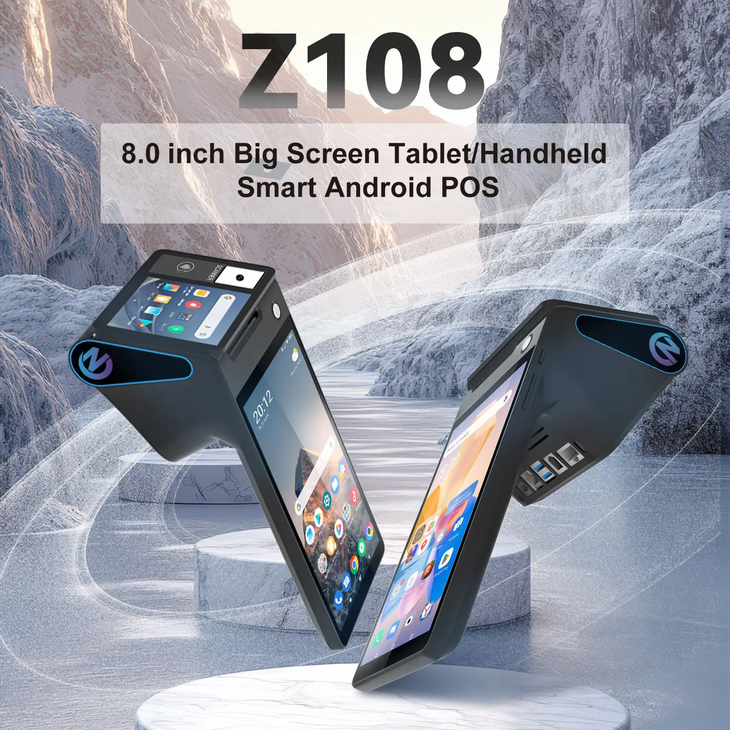 58mm 열전사 프린터가 장착된 휴대용 안드로이드 POS 단말기 블루투스 WiFi 4G NFC 모바일 결제 레스토랑 및 소매점용 금전 등록기