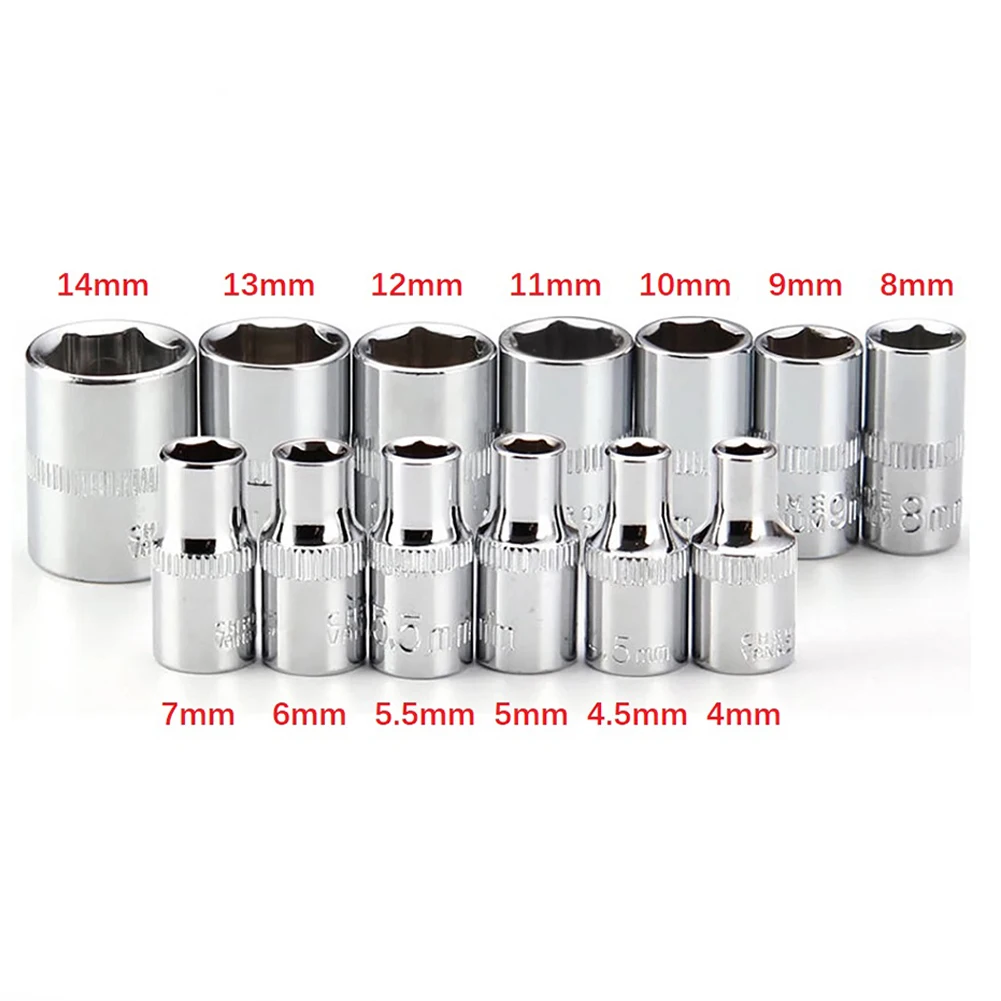 

1pc 4-14mm 1/4in Head Hex Keys Socket Wrench Metric Double End Hexagons Sleeve Slotted Ratchet Driver Screwdriver Bits Sets Tool