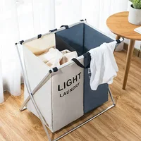1/2/3/ Grids Foldable Laundry Basket Organizer For Dirty Clothes Toy Laundry Hamper Large SorterCollapsible Folding Basket 4