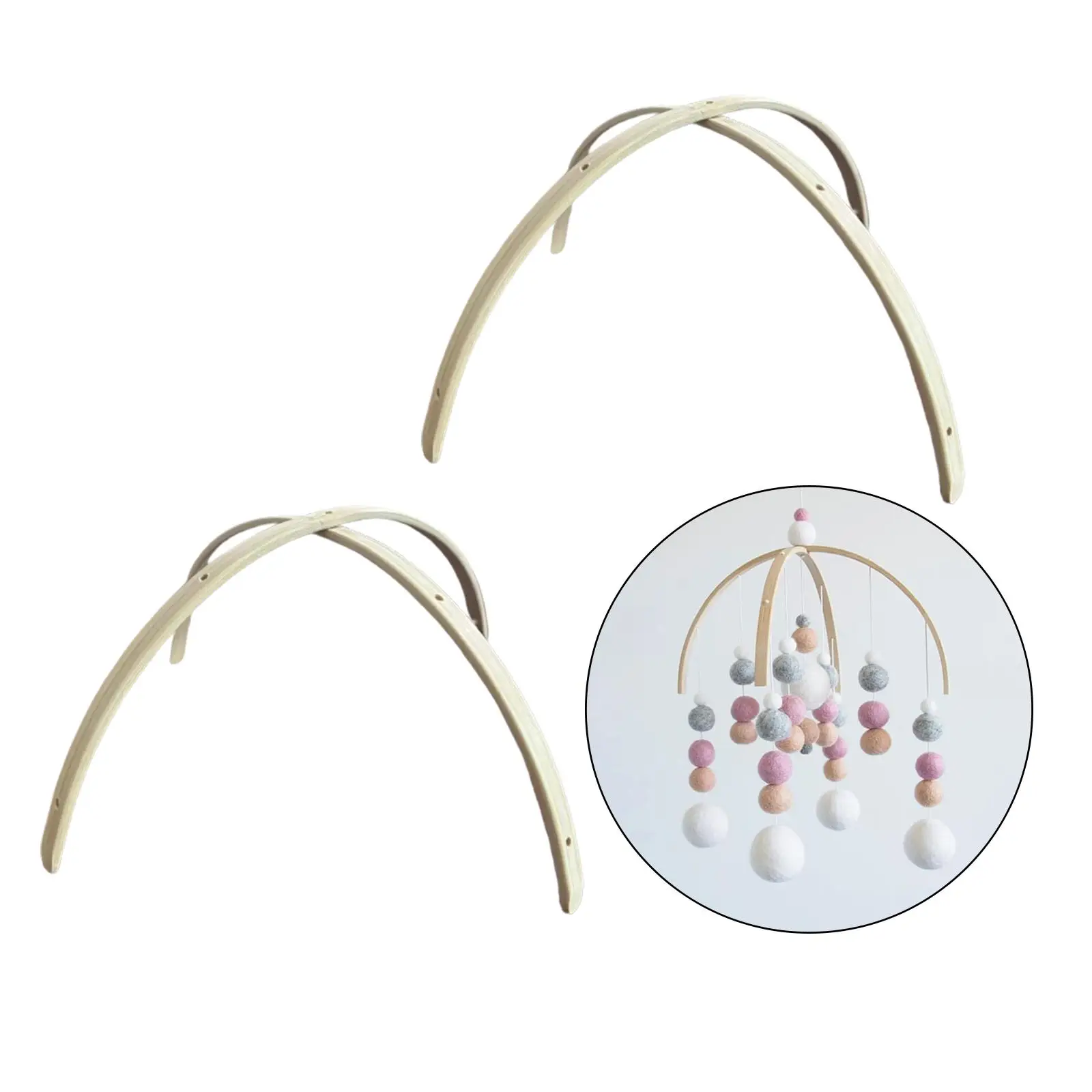 2 Set Mobile Hanging Frame Gift Crib Hanger Frame for Nursery Newborn Crib