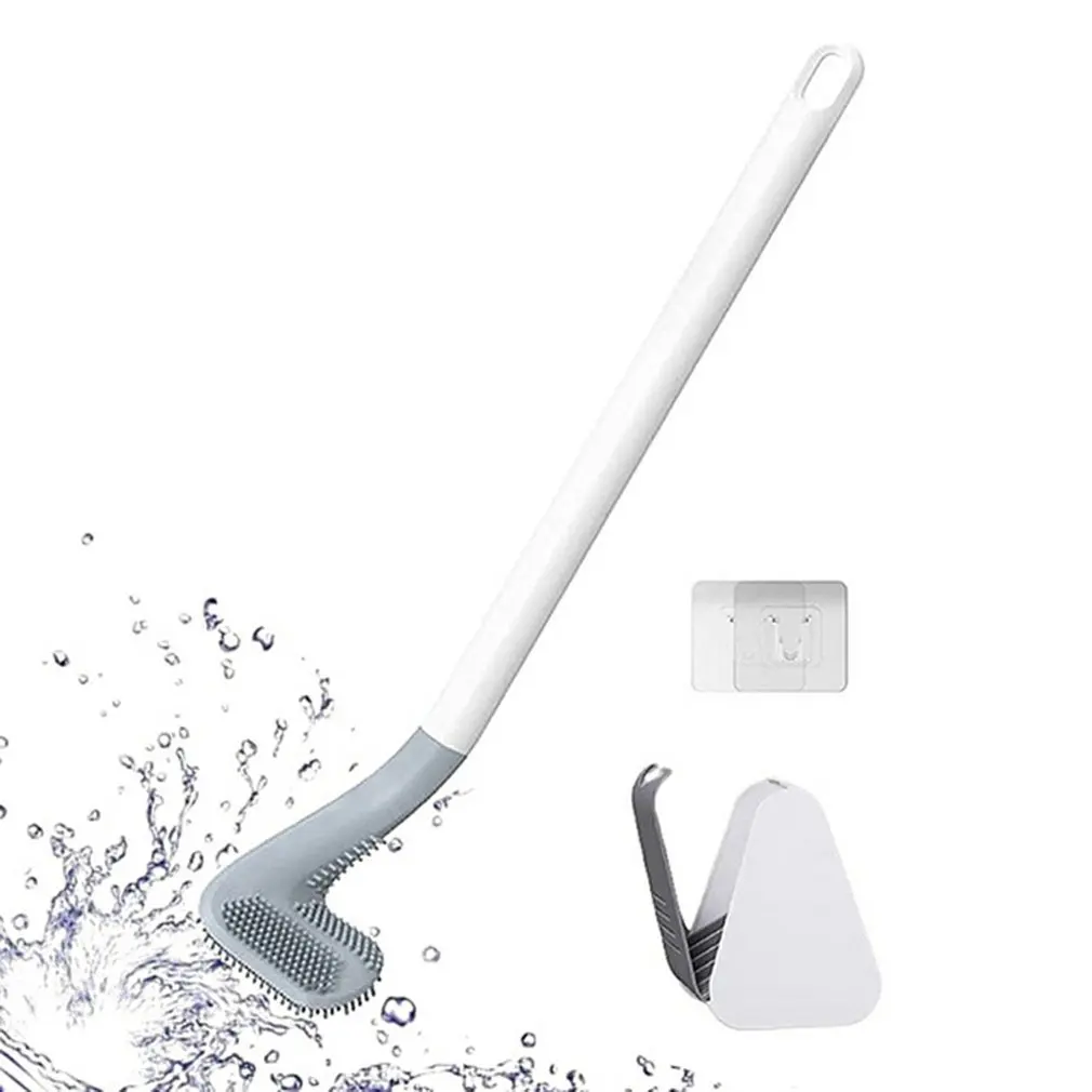 

Hot 2023 Toilet Brush And Drying Holder Silicone Bristle Golf Brush For Bathroom Storage And Organization Bathroom Cleaning Tool