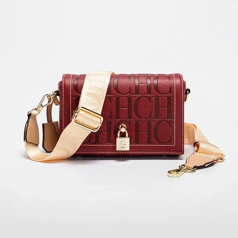 حقيبة رأس مطبوعة بلون موحد، حقيبة كتف نسائية من عل...