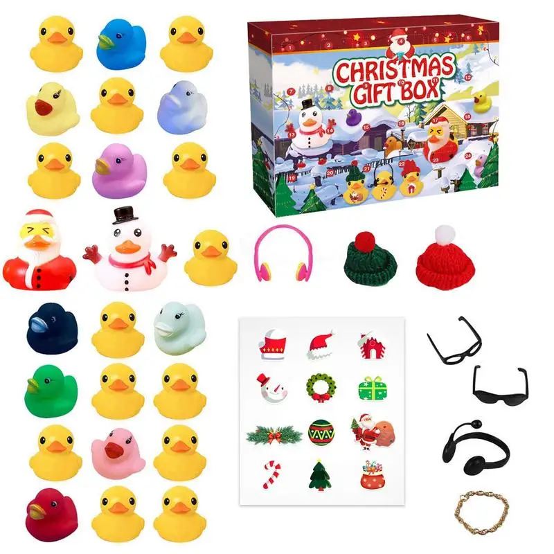 

2023 Christmas Duck Advent Gift Box Set Exquisite 24-Day Countdown Calendar Bath Toys Festival Party Favors for Children Adults