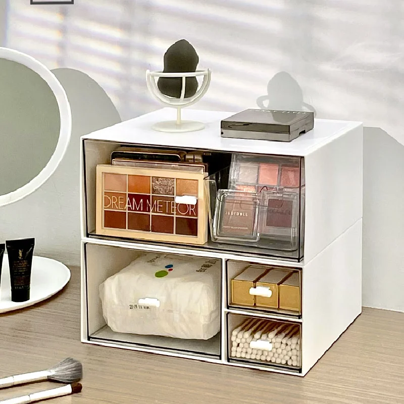 

Pen Holder With Drawer Multifunction Desktop Organizer Stationery Storage Box Makeup Cosmetics Storage School Office Supplies