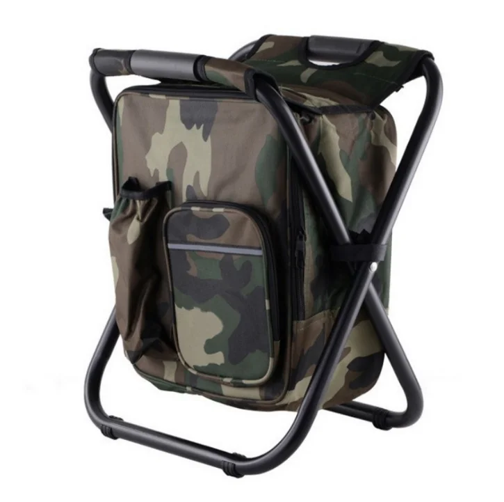 

Outdoor Fishing Chair Bag Folding Camping Stool Portable Backpack Cooler Insulated Picnic Bag Hiking Seat Table Bag Bear 150KG