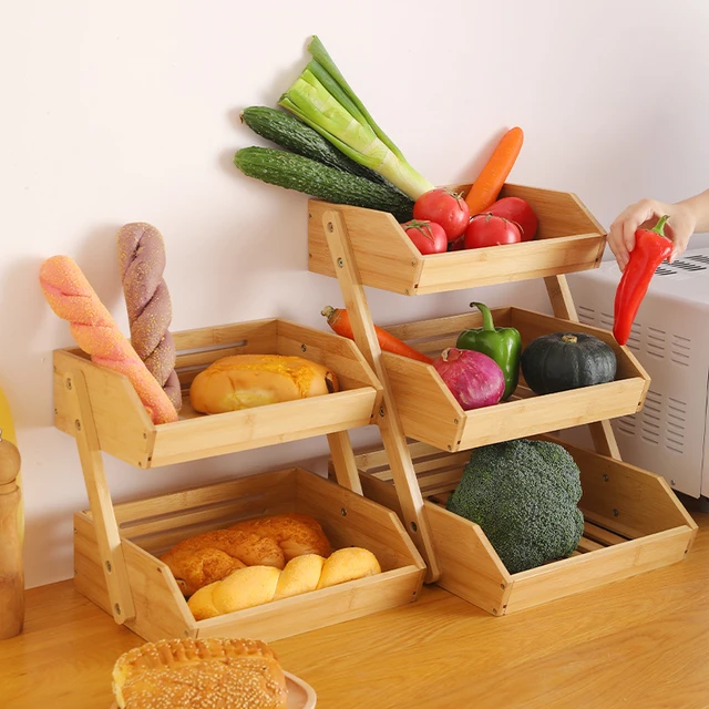 Bamboo Sink Storage 2 Tier Organizer  Kitchen Accessory Storage Bamboo -  Kitchen - Aliexpress