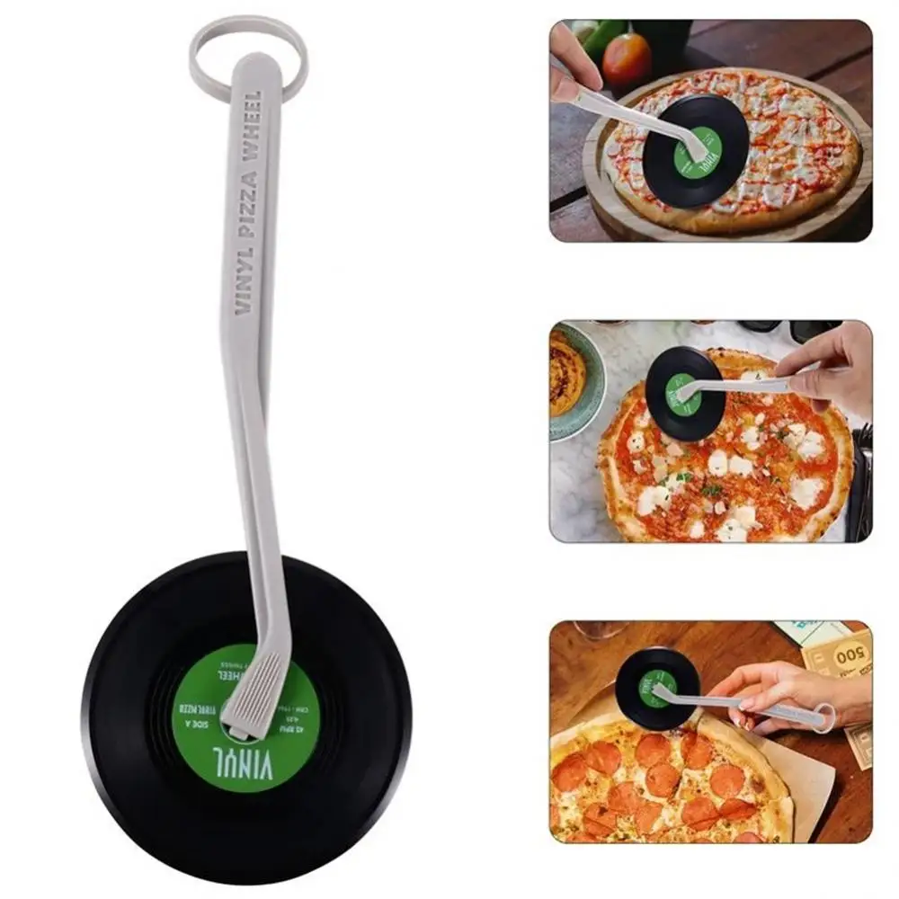 Wheel Scissor Creative Record Design Abs Bakeware Pizza Wheel Cutter Spin Portable Kitchen Accessories Pizza Tool Professional