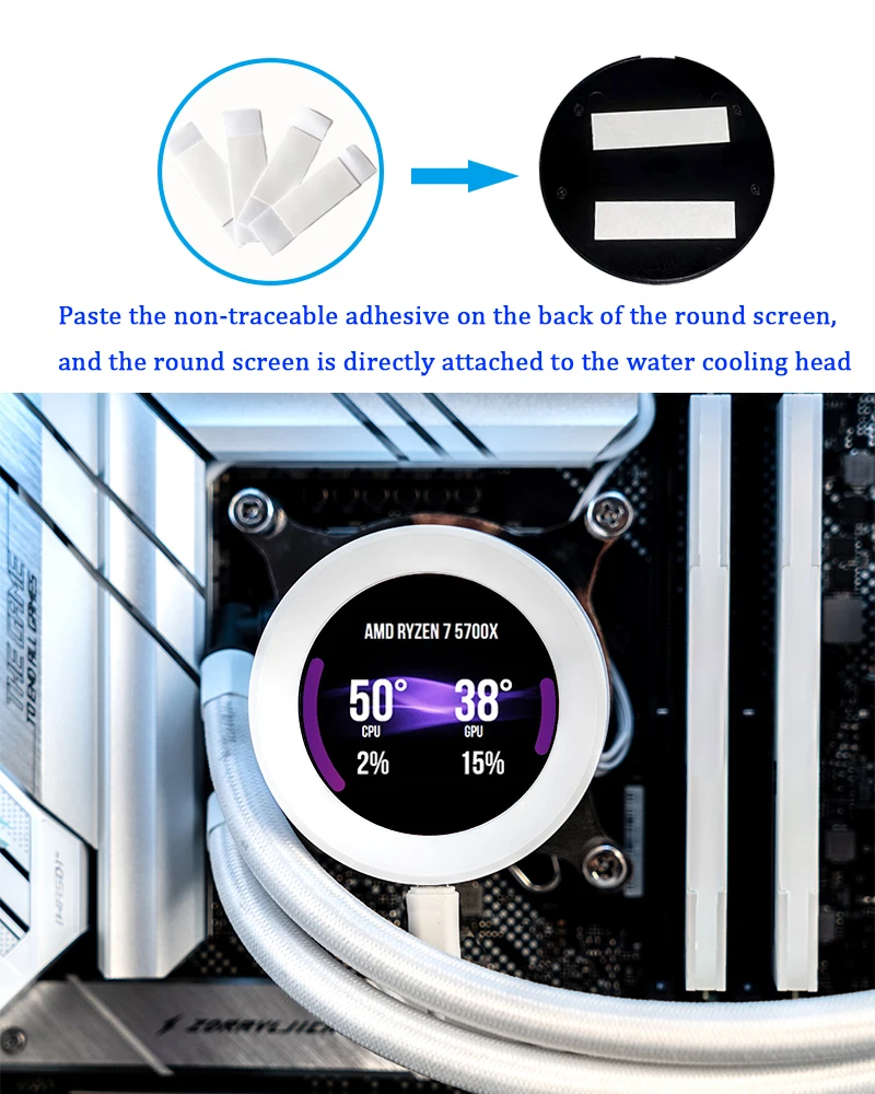 Tela Secundária do Lcd Monitor da Gpu do Processador Central do Computador Usb Redondo Ips 21 Aida64 Novo 2024 - Imagem 3