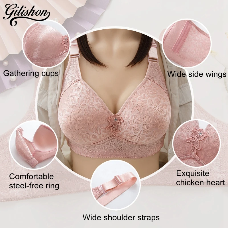 New Bra Sexy Large Size Women\'s Underwear Thin Section Push Up Bralette Non-Steel Ring Comfortable Breathable Lingerie Plus Size