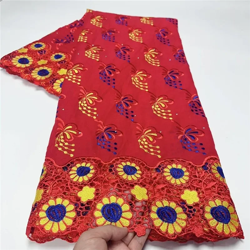 

5 yard Swiss lace fabric heavy beaded Lafaya Embroidery African cotton fabrics Swiss voile lace popular Dubai style 29L2040103