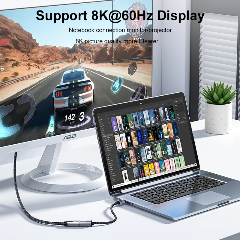 Фото SAMZHE Mini DP к DP Female Port Converter Mini Display port To DP Cable 8K TV Projector для Apple MacBook Pro №3